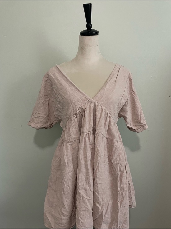 Mustard Seed Dresses & Skirts - Mustard Seed Soft Beige V-Neck Mini Dress